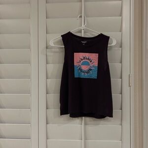 Old Navy Black Graphic Crop Muscle Tee